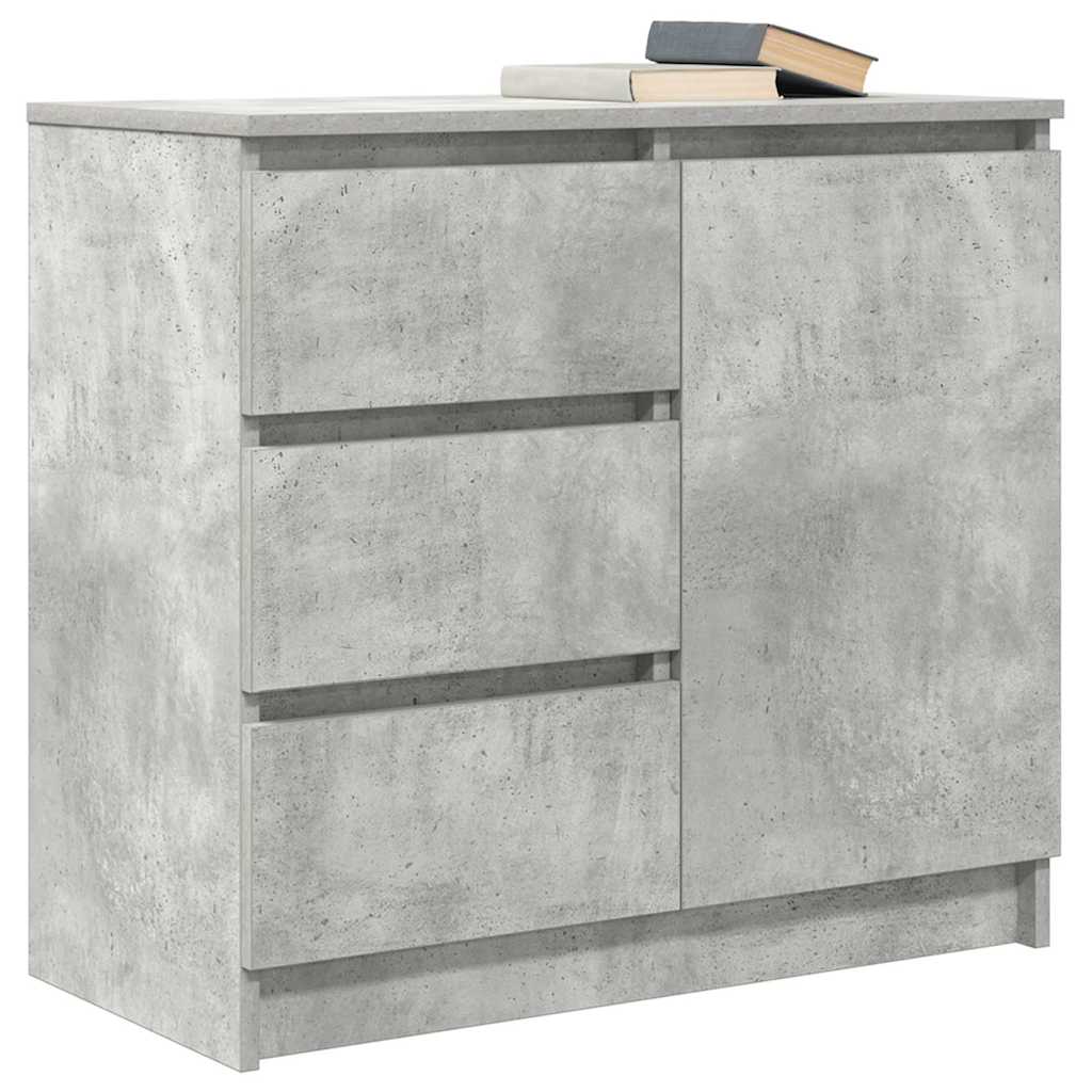 vidaXL Sideboard with Drawer Concrete Grey 71x35x65 cm Engineered Wood