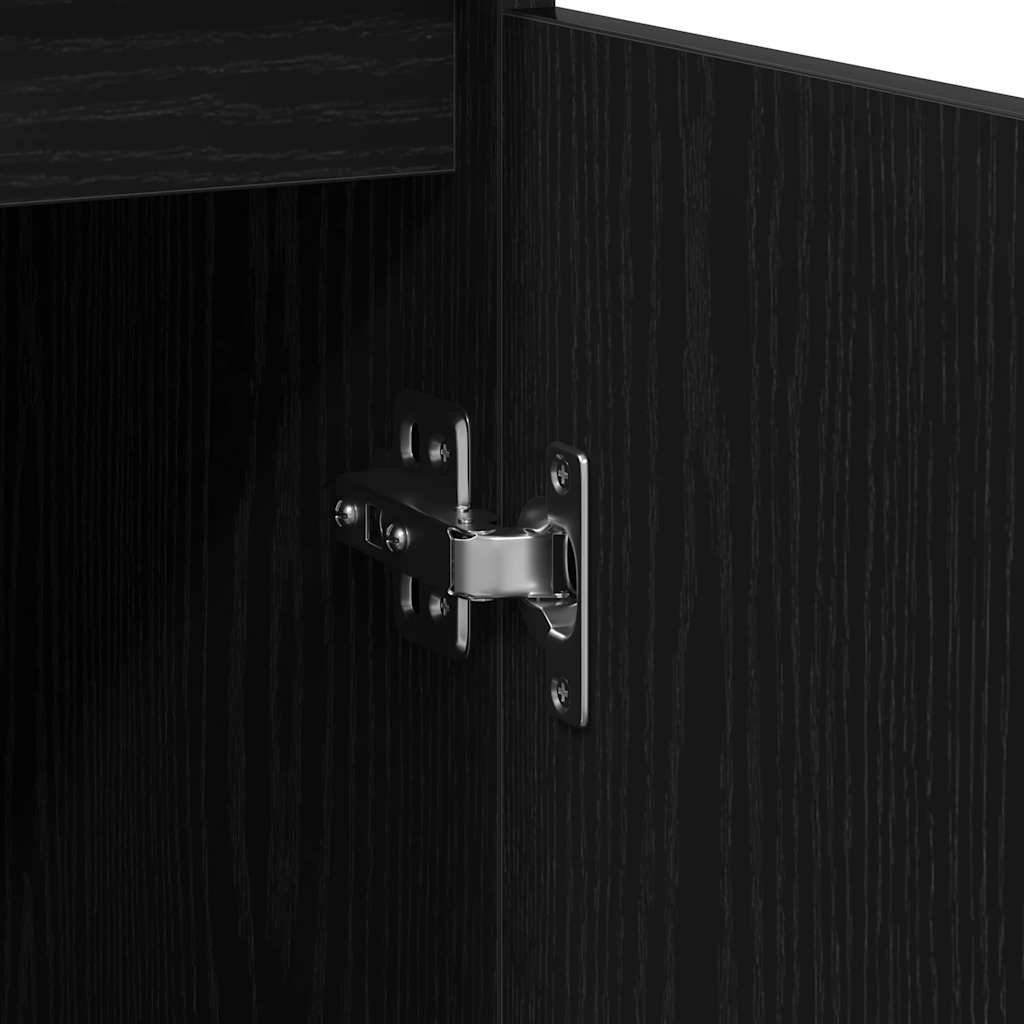 vidaXL Sideboard with Drawer Black Oak 71x35x84 cm Engineered Wood