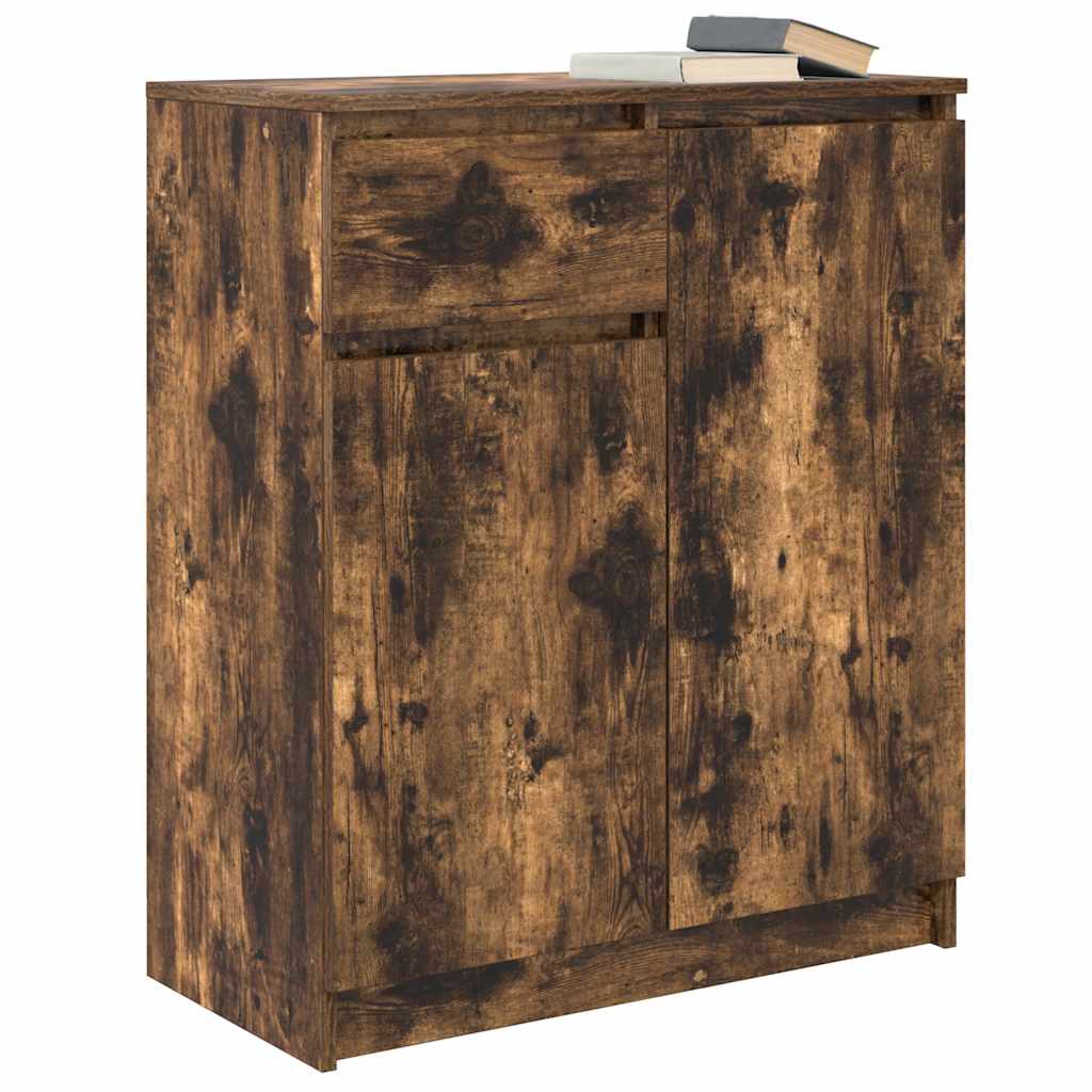 vidaXL Sideboard with Drawer Smoked Oak 71x35x84 cm Engineered Wood