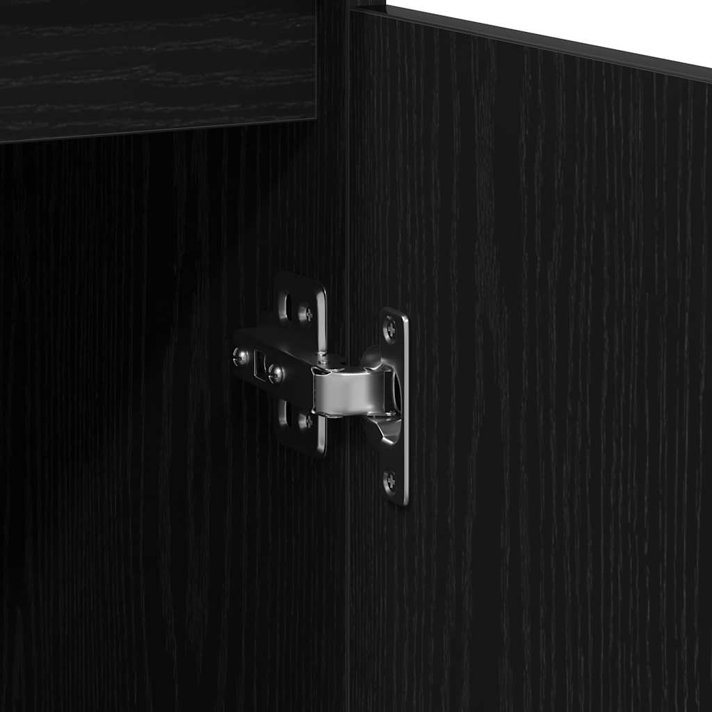 vidaXL Sideboard Black Oak 29,5x34x76 cm Engineered Wood