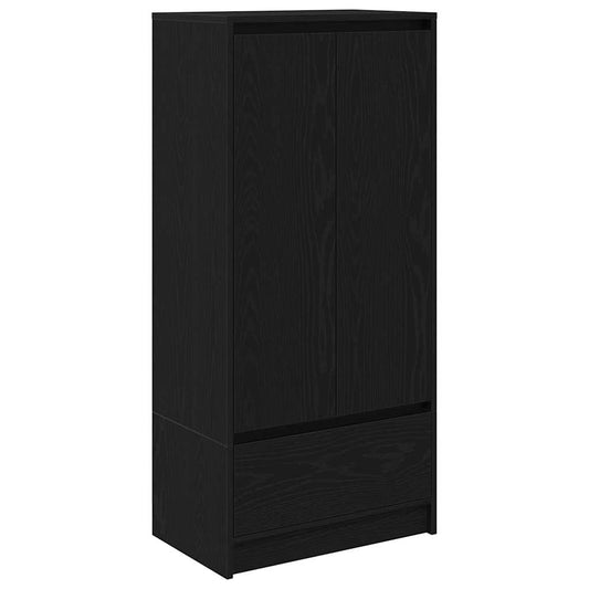 vidaXL Cabinet with Drawer Black Oak 55,5x34x119,5 cm Engineered Wood