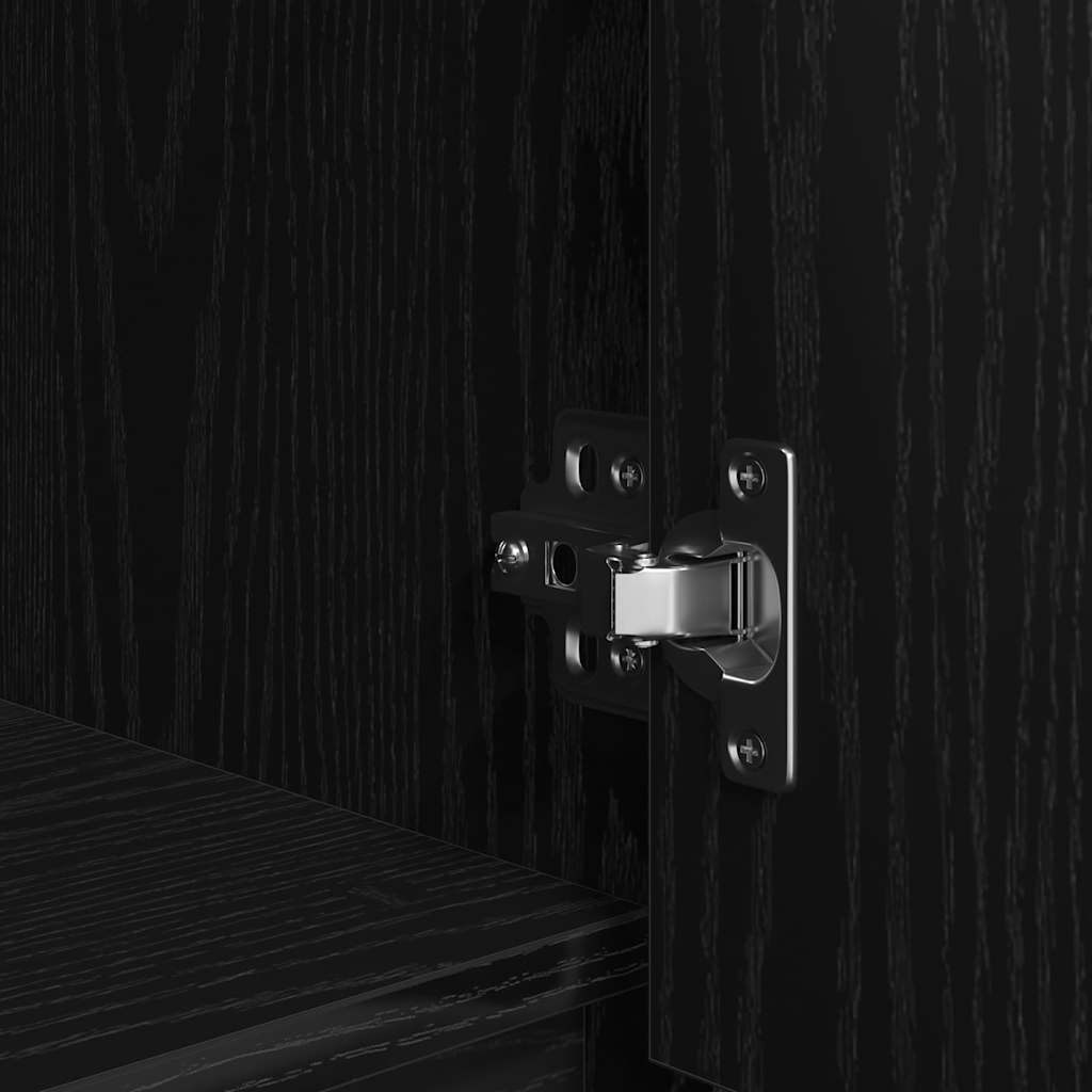 vidaXL Cabinet with Drawer Black Oak 55,5x34x119,5 cm Engineered Wood