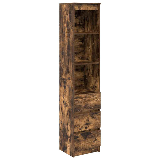 vidaXL Highboard Smoked Oak 37.5x35x180 cm Engineered Wood