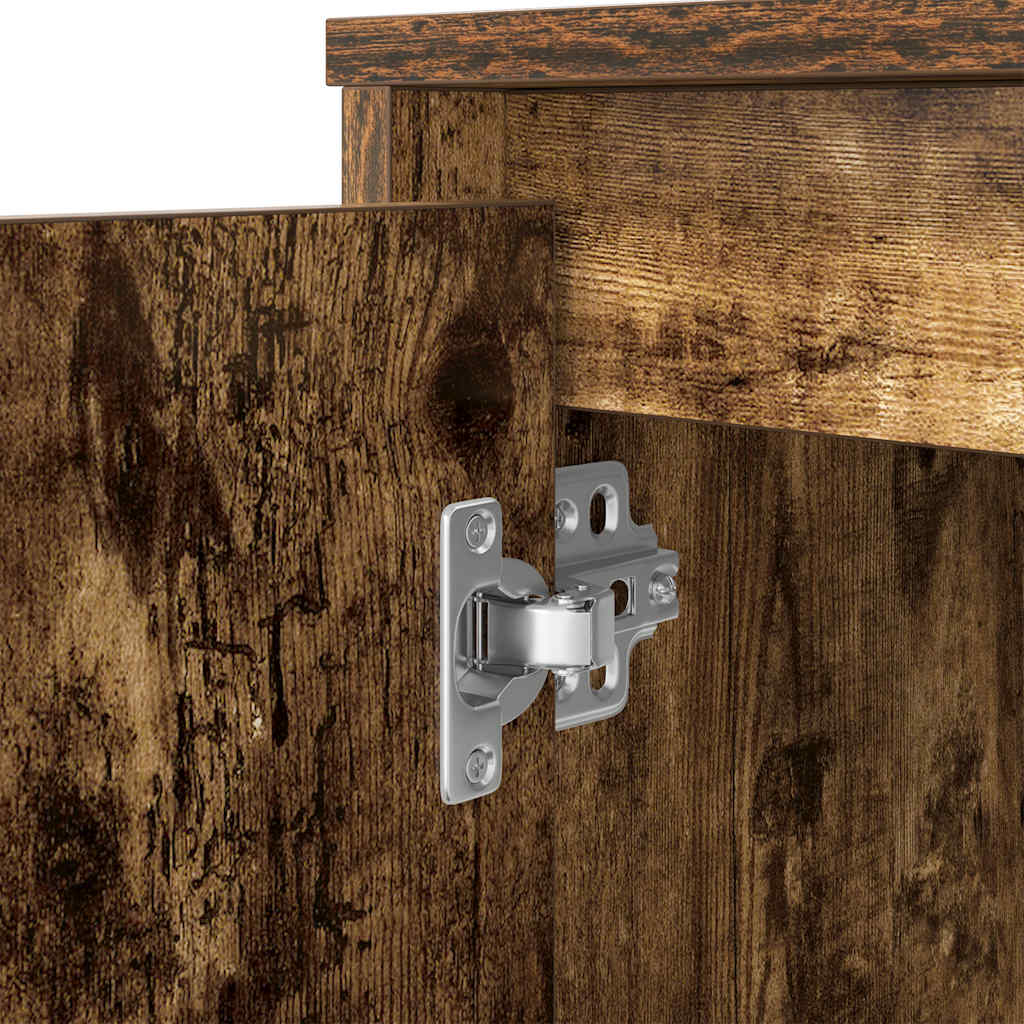 vidaXL Desk Smoked Oak 120x42x76 cm Engineered Wood