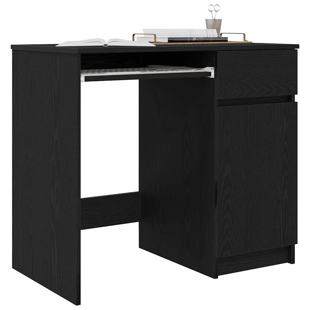 vidaXL Desk Black Oak 86x49x76 cm Engineered Wood
