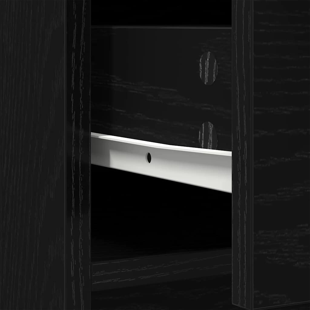 vidaXL Sideboard with Drawers and Doors Black Oak 70,5x34x74,5 cm