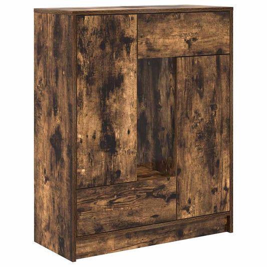 vidaXL Sideboard with Drawers and Doors Smoked Oak 73x31x90 cm