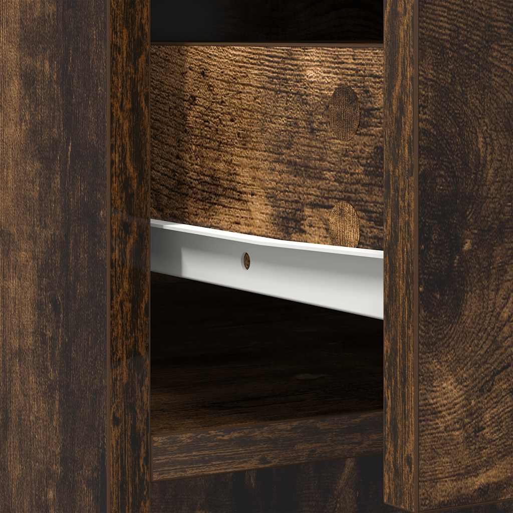 vidaXL Sideboard with Drawers and Doors Smoked Oak 73x31x90 cm