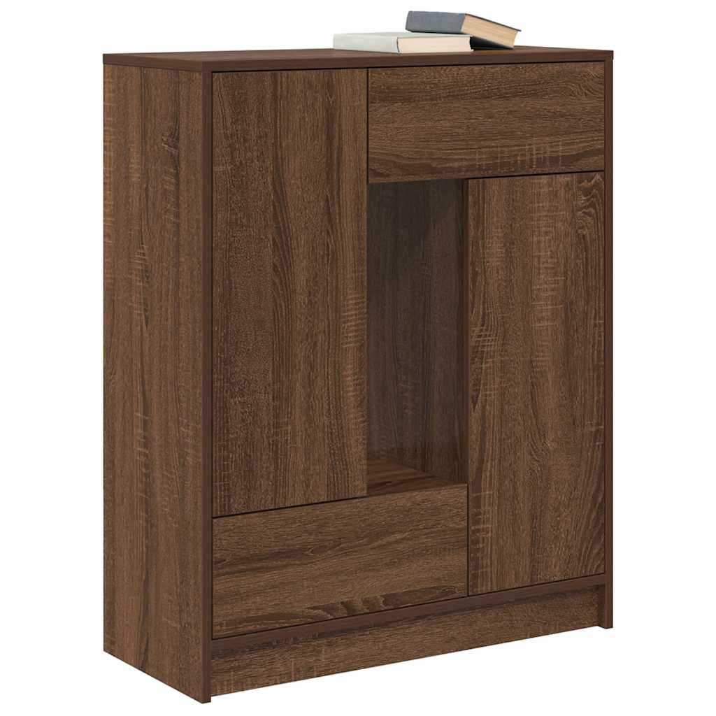 vidaXL Sideboard with Drawers and Doors Brown Oak 73x31x90 cm