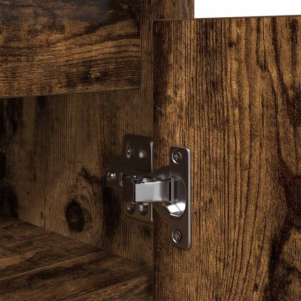 vidaXL Shoe Cabinet Smoked Oak 29,5x34x76 cm Engineered Wood