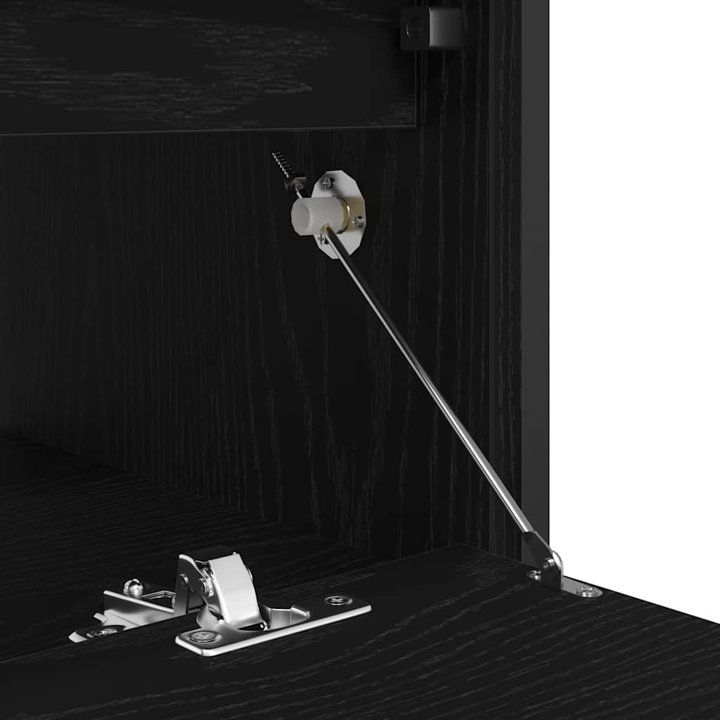 vidaXL Bathroom Basin Cabinet with Drawers Black Oak 90x34,5x60 cm