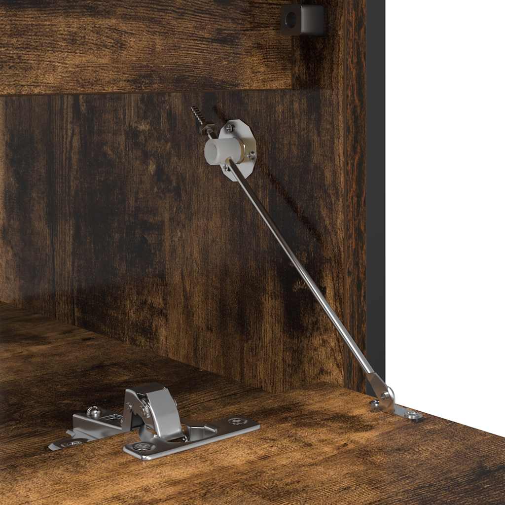 vidaXL Bathroom Basin Cabinet with Drawers Smoked Oak 90x34,5x60 cm