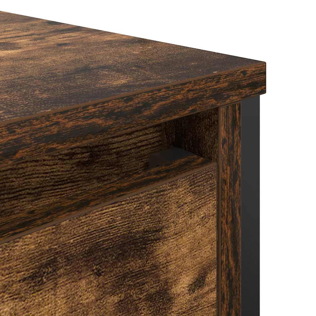 vidaXL Bathroom Basin Cabinet with Drawers Smoked Oak 90x34.5x60 cm
