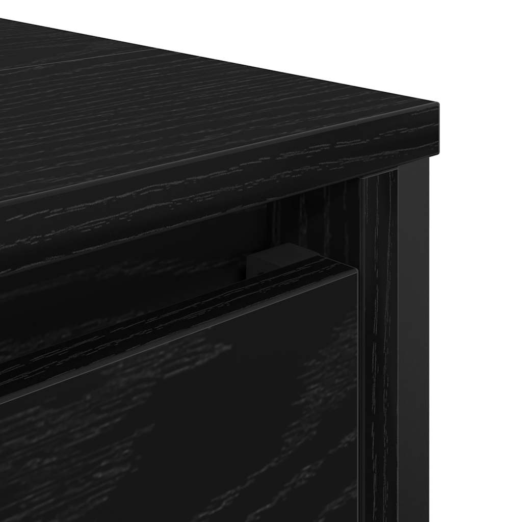 vidaXL Bathroom Basin Cabinet with Drawers Black Oak 60x34.5x60 cm