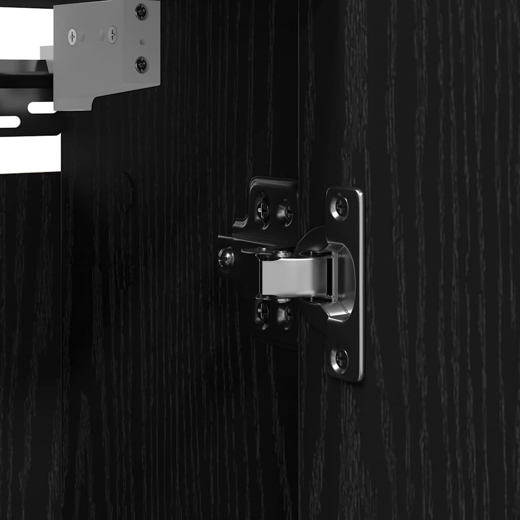 vidaXL Bathroom Wall Cabinet with Mirror Black Oak 60x21x60 cm