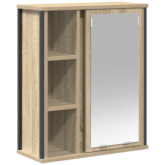 vidaXL Bathroom Wall Cabinet with Mirror Sonoma Oak 50x21x60 cm