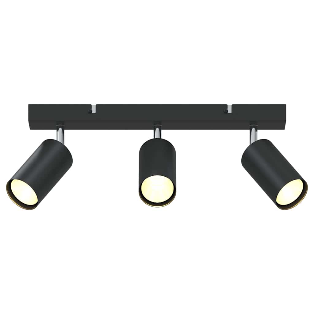 vidaXL Ceiling Spotlight with Spotlights Black 38 x 6 x 16 cm Metal