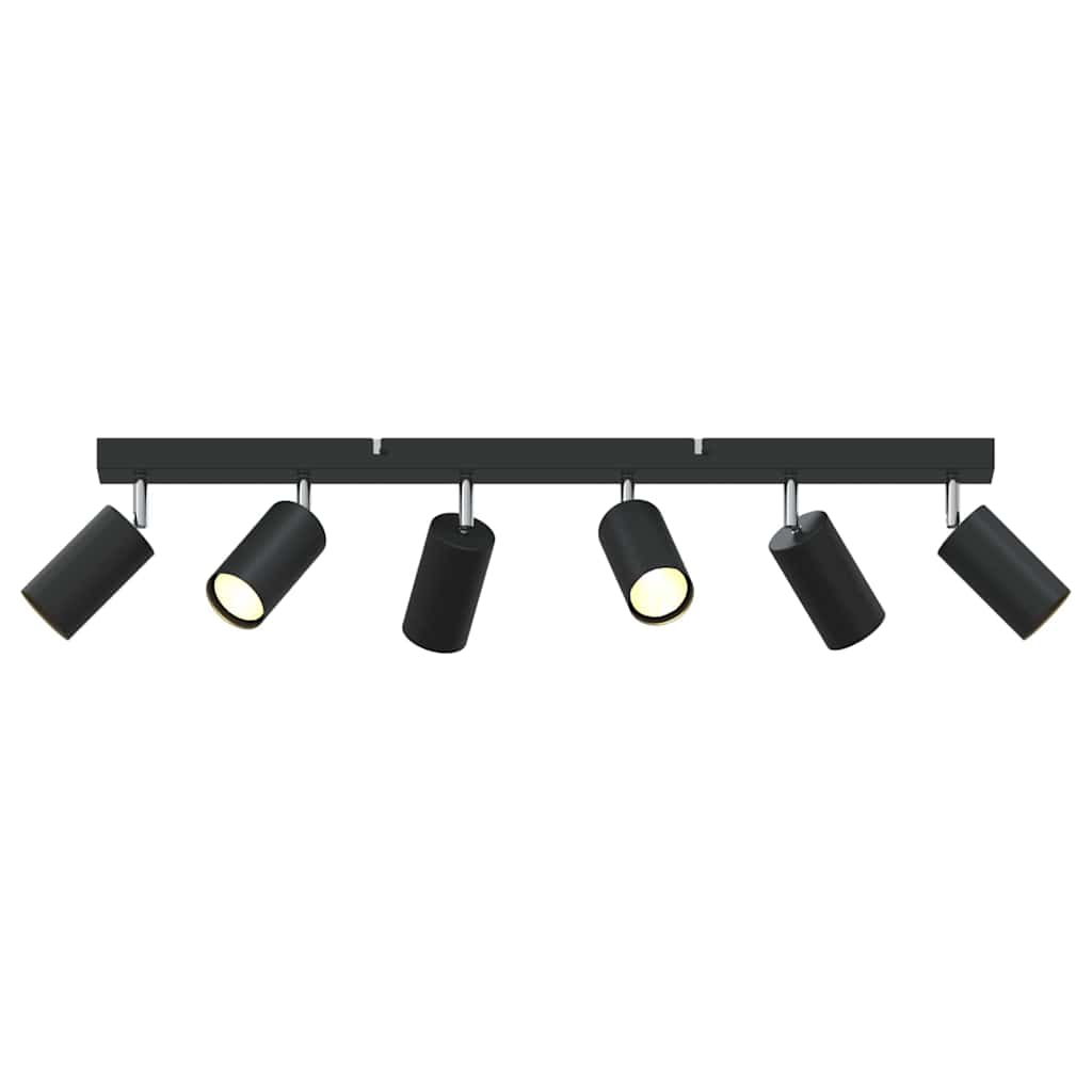 vidaXL Ceiling Spotlight with Spotlights Black 73 x 6 x 16 cm Metal