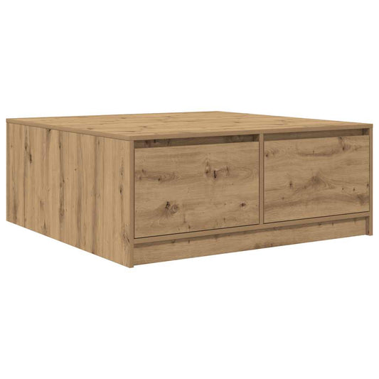 vidaXL Coffee Table with Drawers Artisan Oak 100x100x40 cm