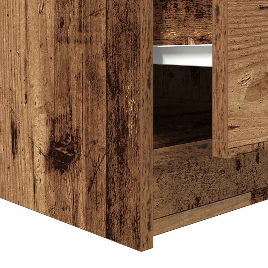 vidaXL Coffee Table with Drawers Old Wood 70,5x70x40 cm