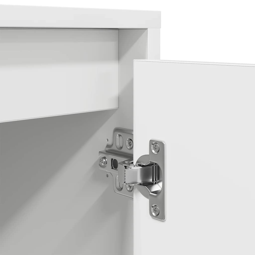 vidaXL TV Cabinet with LED Lights White 160.5x41x50 cm
