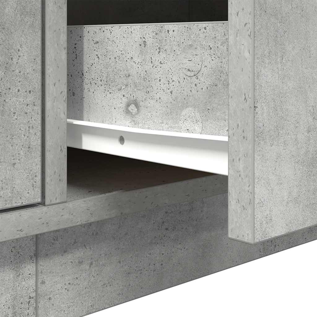 vidaXL TV Cabinet with LED Lights Concrete Grey 160,5x41x50 cm