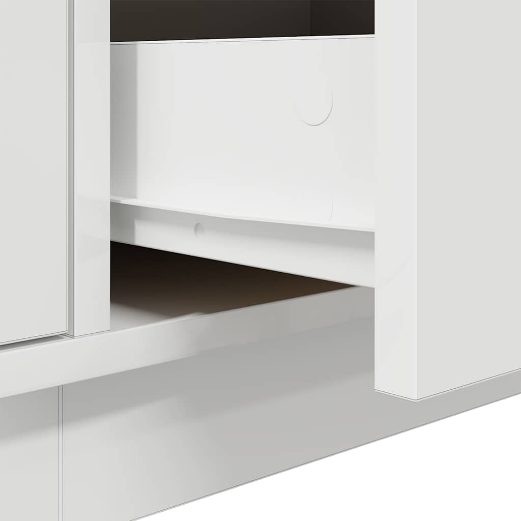 vidaXL TV Cabinet with LED Lights White 193,5x41x50 cm