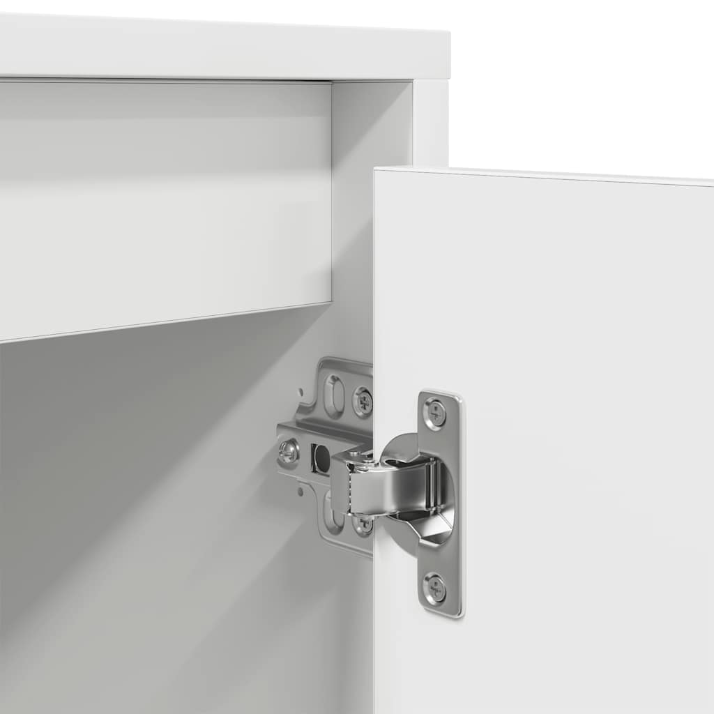 vidaXL TV Cabinet with LED Lights White 193.5x41x50 cm