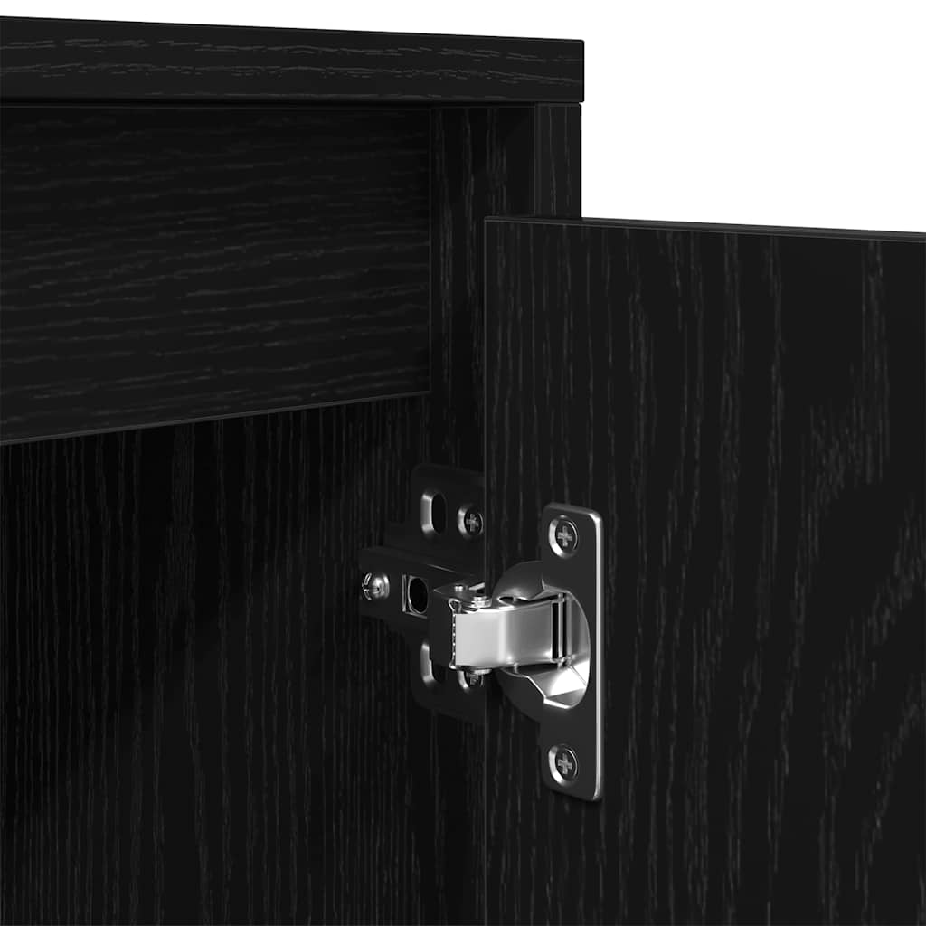 vidaXL TV Cabinet with LED Lights Black Oak 193.5x41x50 cm