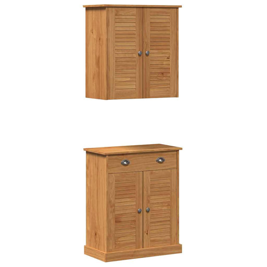 vidaXL Bathroom Furniture Set VIGO 2 pcs Brown and Honey Brown