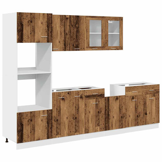 vidaXL 7 Piece Kitchen Cabinet Set Lyon Old Wood Engineered Wood