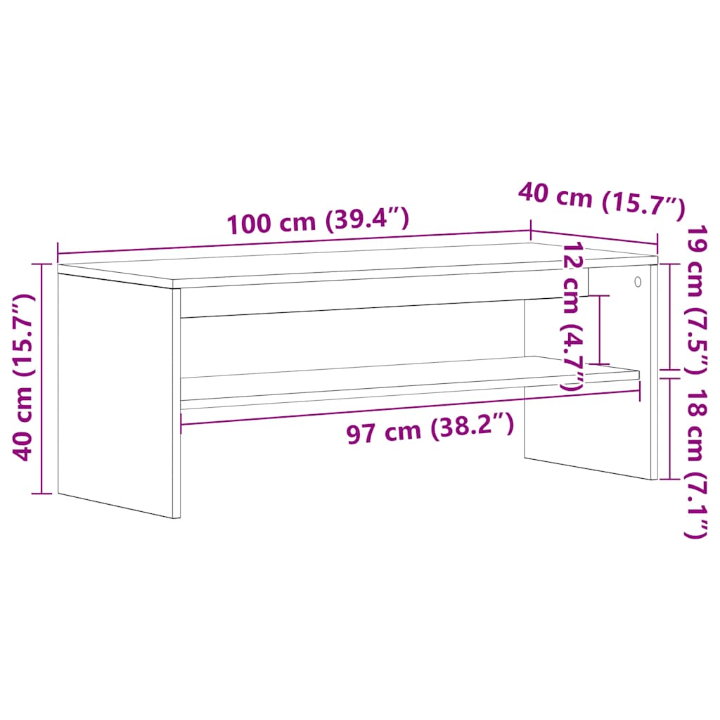 vidaXL TV Cabinet | White | Engineered wood | 100 cm x 40 cm x 40 cm