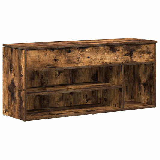 vidaXL Shoe Bench Smoked Oak 102x30,5x45 cm Engineered Wood