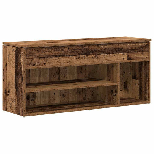 vidaXL Shoe Bench Old Wood 102x30,5x45 cm Engineered Wood