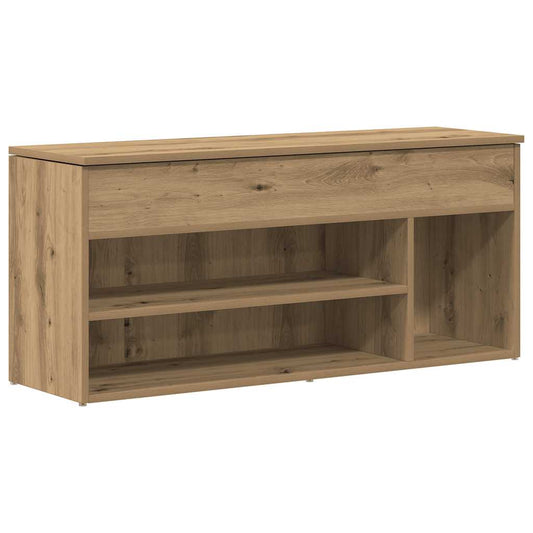 vidaXL Shoe Bench Artisan Oak 102x30,5x45 cm Engineered Wood