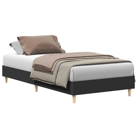 vidaXL Bed Frame No Mattress Black 90x200 cm Engineered Wood