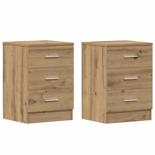 vidaXL Bedside Cabinets 2 pcs Artisan Oak 38x35x55 cm Engineered Wood