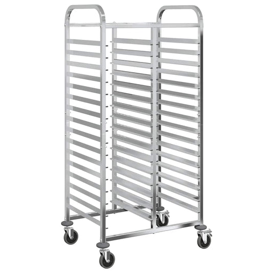 vidaXL Tray Trolley with 32 GN Containers 75x55x162.5 cm