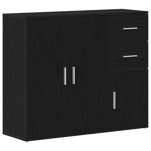 vidaXL Sideboard Black Oak 91x29,5x75 cm Engineered Wood