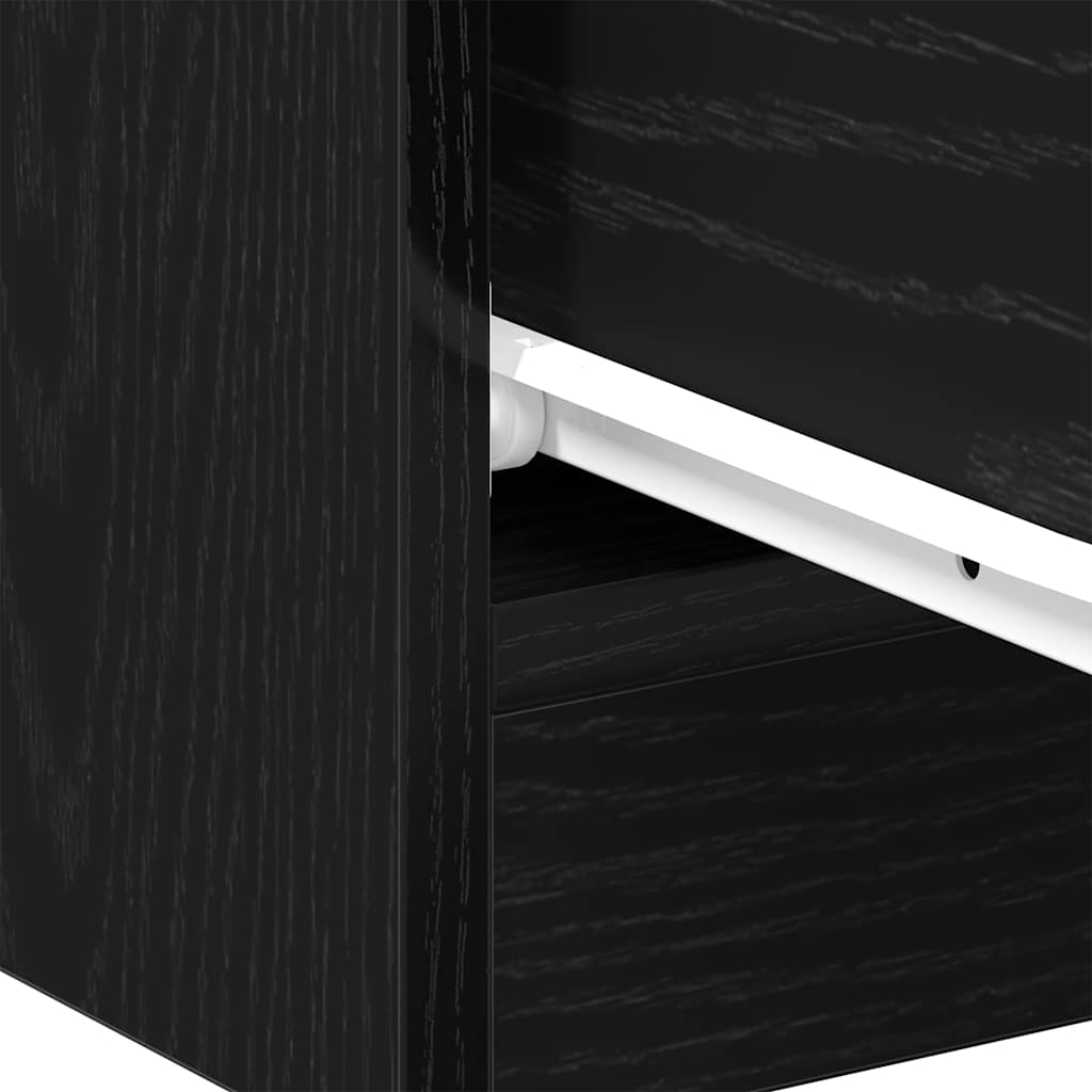 vidaXL Bedside Cabinets 2 pcs Black Oak 40x30x40 cm Engineered Wood