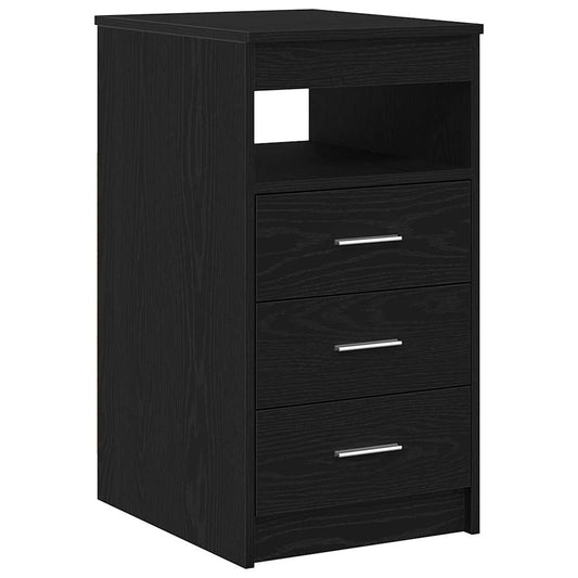 vidaXL Drawer Cabinet Black Oak 40x50x76 cm Engineered Wood