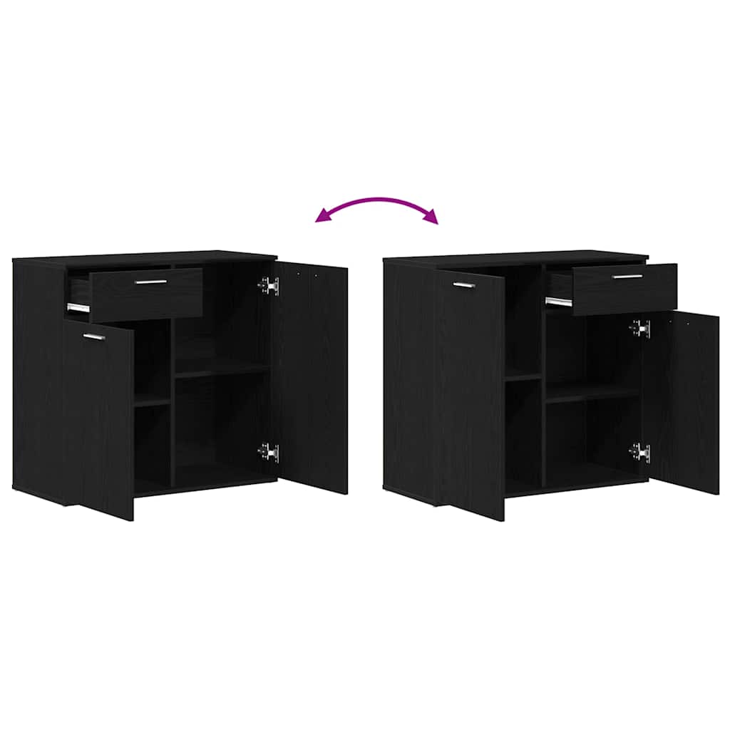 vidaXL Sideboard Black Oak 80x36x75 cm Engineered Wood