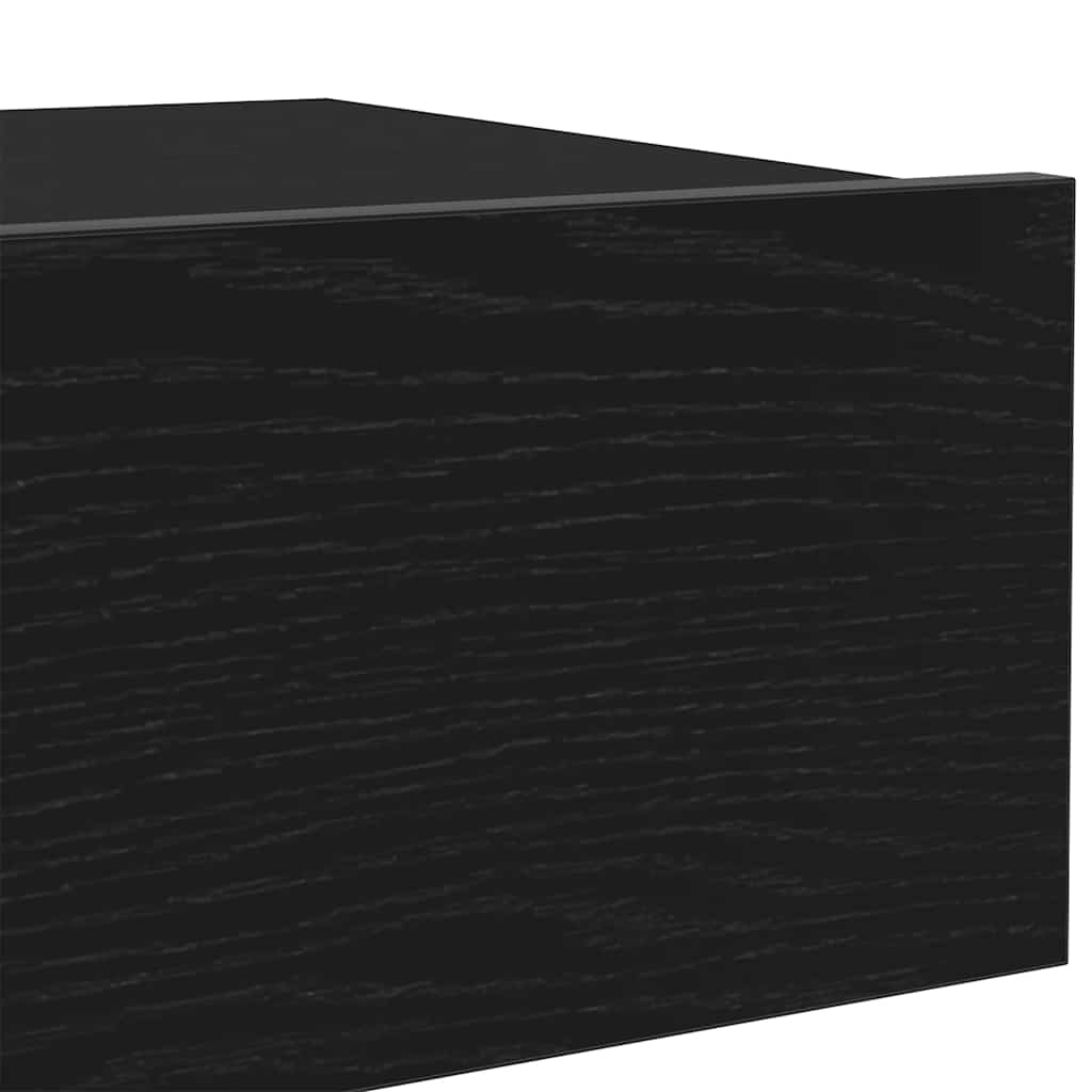 vidaXL TV Cabinet with LED Lights Black Oak 60x35x15.5 cm