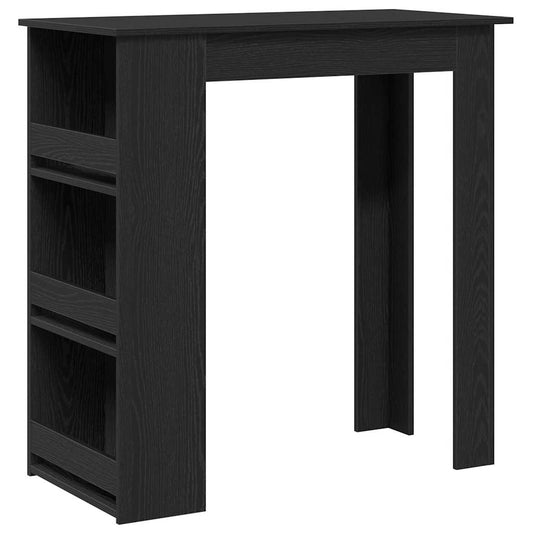 vidaXL Bar Table with Storage Rack Black Oak 102x50x103,5 cm