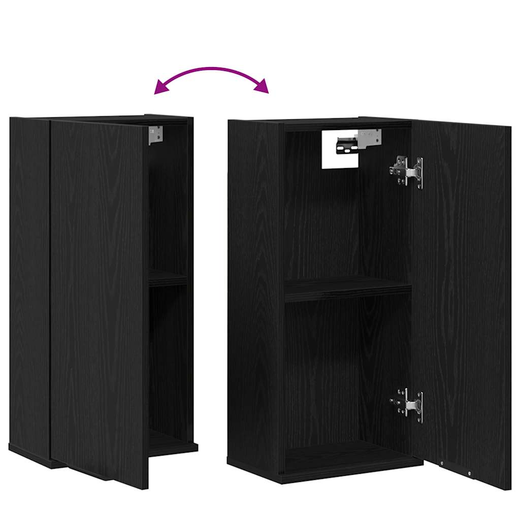 vidaXL Wall-mounted Cabinet Black Oak 32x20x67 cm Engineered Wood