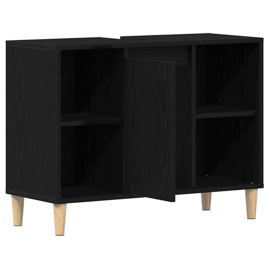 vidaXL Sink Cabinet Black Oak 80x33x60 cm Engineered Wood