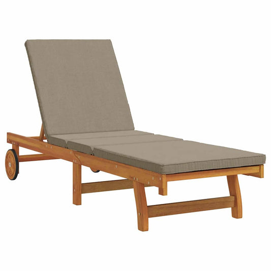 vidaXL Sun Lounger Reclining Brown 199 x 63 x 85 cm Solid Acacia Wood