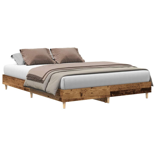 vidaXL Bed Frame No Mattress Old Wood 140x200 cm Engineered Wood