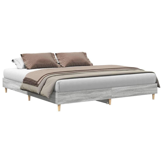vidaXL Bed Frame without Mattress Grey Sonoma 180x200cm Engineered Wood