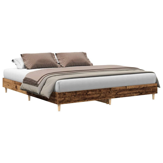 vidaXL Bed Frame | Old Wood | Engineered Wood | Double | Durable | Bed Frame